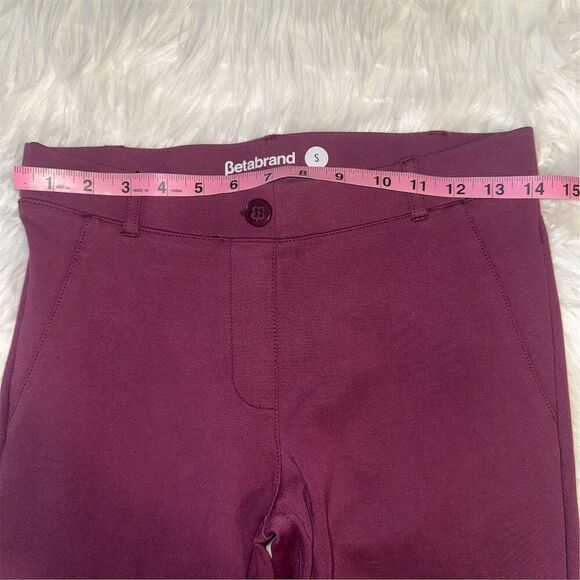 Betabrand Women's Bootcut Dress Pants Yoga Burgundy Size S Pull-On Casual - Picture 6 of 9